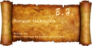 Burgya Hajnalka névjegykártya